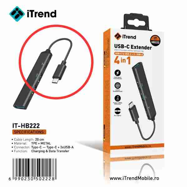 ITREND Adaptor HUB 4 in 1 Type-C (HB222)