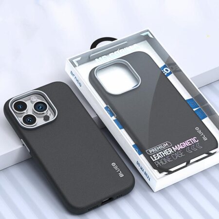 Husa G-Caise Magsafe Piele Neagra iPhone 16