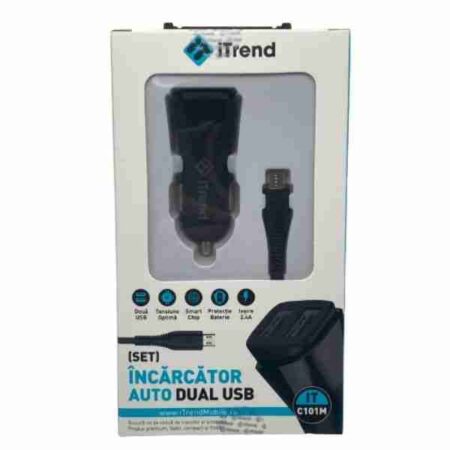 ITREND Incarcator Auto Cu Cablu Micro USB Negru (C101M)