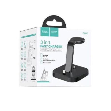 Incarcator Wireless Hoco 3In1 (CW43) Negru
