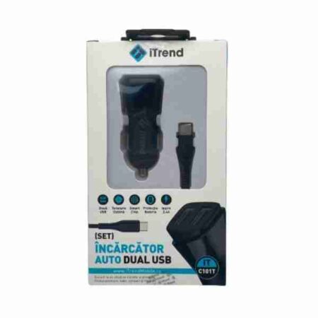 ITREND Incarcator Auto Cu Cablu Type C Negru (C101T)